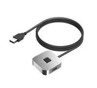 PUSOKEI Lecteur D' Digitales USB pour WindowsHello, Toucher à 360° et Correspondance Biométrique Rapide, Mini Scanner D' Digitales, Dongle PC pour Winos 10/11 (câble (Silver)