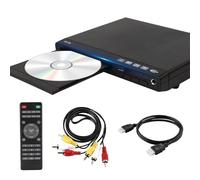 PUSOKEI Lecteur DVD HDMI pour Téléviseur, Lecteur CD/DVD Compact HD 1080P Qui Lit Toutes Les Régions, Port 6,5 Mm, Sortie AV, Entrée USB et Contrôle à Distance, Prise en Charge (Prise UE)