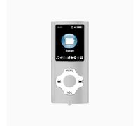 PUSOKEI Lecteur MP3 avec Bluetooth 5.3, écran 1,8 Pouce et Boutons Physiques, Lecteur de Musique Numérique Portable sans Perte, Enregistreur Vocal, Radio FM, écouteurs Inclus (Gris Argent)