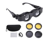 PUSOKEI Loupes, Lunettes de Pêche Binoculaires à Grossissement 3X avec Molette de Mise au Point Réglable et Lentilles Polarisées Jaune-Gris Interchangeables, pour la Pêche de Jour