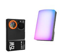 PUSOKEI Lumière Vidéo RVB, RVB et 1800K-9000K, CRI 95+, Lampe de Caméra LED Portable 15W avec 20 Effets, pour éclairage Photo et Vidéo