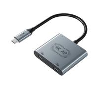 PUSOKEI Lunettes USB C vers AR et Adaptateur de Charge, 4K à 60 Hz, Charge Rapide 100 W, Charge et Lecture, Compatible avec Les Lunettes Switch 2/Steamdeck/ROG Ally, VI ture/Ro