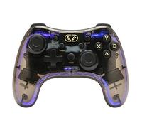 PUSOKEI Manette de Jeu sans Fil, Manette de Jeu Bluetooth avec Rétroéclairage RVB pour Téléphone, TV, PC 7/8/10, avec Support