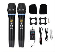 PUSOKEI Microphone à Main sans Fil, Deux Micros sans Fil Bluetooth avec Récepteur, Suppression des Commentaires et Anti-réverbération, Micro karaoké Rechargeable pour Chanter, Fête