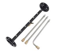 PUSOKEI Nettoyant pour Train de Roulement 4000 PSI |Balai à Eau Nettoyant de 2 en 1 avec 3 Baguettes d'extension pour Dessous de Carrosserie de Voiture, Balcon et Cour (7 Trous)