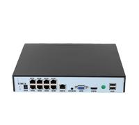 PUSOKEI NVR PoE 4K 8CH, Prend en Charge jusqu'à 8 Caméras IP 8 X 8MP/4K, Technologie H.265+, Enregistrement 24h/24 et 7j/7, Détection de Mouvement, Sortie HDMI et VGA pour Système de (Prise UE)