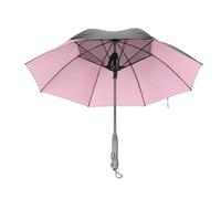 PUSOKEI Parapluie du Soleil de Ventilateur de Pulvérisation, Double Couche Protéger le Parasol Rechargeable pour le Voyage (Rose)