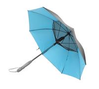 PUSOKEI Parapluie du Soleil de Ventilateur de Pulvérisation, Double Couche Protéger le Parasol Rechargeable pour le Voyage (BLUE)