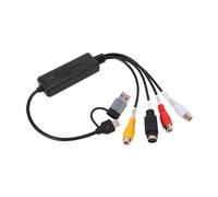PUSOKEI Périphérique de Carte de Capture Vidéo USB, S-Vidéo vers USB2.0 + Convertisseur Audio- de Type C, Prise en Charge du Format PAL NTSC, pour Caméscope PC TV Tape Player