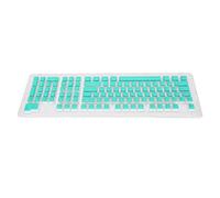 PUSOKEI Pudding Keycaps-Ensemble de Touches PBT à Double Prise avec étape FOS,pour Claviers Mécaniques,Ensemble Complet de 110 Touches, Profil OEM, Résistance à l'abrasion Mate, Pas de (Cyan Blanc)