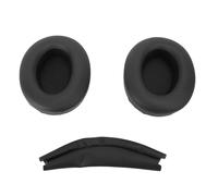 PUSOKEI Remplacement des Plate-Forme d'oreille pour Casque WH XB910N, Coussins D'éponge en Mousse à Mémoire de Cuir Protéique avec Couvercle de Bandeau, Oreille à Oreilles D'isolement de (Black)
