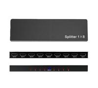 PUSOKEI Répartiteur HDMI 1x8, Prise en Charge 4K 1080P Full HD 3D HDR, Distributeur de Duplicateur HDMI 1.4 1 Entrée 8 Sorties pour HDTV, Ordinateur, DVD, (Prise UE)