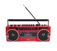 PUSOKEI Retro Cassette Player Boombox, Lecteur de Cassette AM/FM/SW Radio, Conversion MP3 USB, Haut-parleurs Stéréo Intégrés, pour Les Voyages à Domicile (Red)