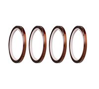 PUSOKEI Ruban de Presse à Chaud, 4 Rouleaux de Rubans Thermiques, Adhésif Résistant à la Chaleur de 0.5cm X 33m, adapté à la Peinture et aux Fils électriques