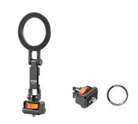 PUSOKEI Support de Trépied de Téléphone Magnétique avec Vis 1/4", Adaptateur de Support de Trépied de Téléphone Rotatif Réglable en Aluminium pour Une Utilisation Horizontale et