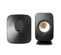 PUSOKEI Support D'enceinte de Bureau pour Haut-Parleur HiFi sans Fil KEF LSX II, Antidérapant et Réduction des Vibrations, Base de Table de Support de Haut-Parleur en Métal (Black)