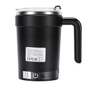 PUSOKEI Tasse à café Magnétique avec Agitateur, Affichage de Température | Tasse auto-mélangeuse, écran LCD, alimentation de chargement USB, 380 ml pour les déplacements au bureau, noir