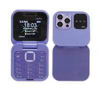 PUSOKEI Téléphone à Clapet, Mini Téléphone Portable 2G, 2 Cartes SIM, Téléphone Portable pour Personnes âgées avec Lampe de Poche LED, Caméra Arrière HD, Radio FM, Liste Noire, (Purple)