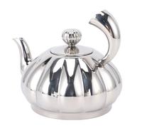 PUSOKEI Théière en Acier Inoxydable en Forme de Citrouille, élégante, Polie Miroir, Cuisinière à thé pour la Cuisine de la Maison, Argent 300ml