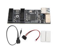 PUSOKEI USB 3.2 à la Double Carte D'extension de 19 Glats, PCIe USB 3.2 Gen1 5 Gbps en Tête du Panneau Avant avec Double Connecteur 19pin, pour la Baie Avant de L'ordinateur