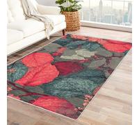 PUSRDEO Tapis Digital Design Plantes Fantastique Feuillage Usage Intérieur, Cuisine, Bureau, Antidérapant, Facile Nettoyer, Dense(Bleu)-120x150cm