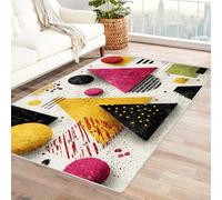 PUSRDEO Tapis Fantastique Micro Plantes Design GéOméTrie Usage Appartement, Studio, Séjour, Facile Laver, Matière Respirante(Blanc)-240x300cm