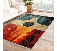 PUSRDEO Tapis Géométrique aux Lignes Épurées l'eau Et Le Feu Tapis Intérieur, Cuisine, Salle De Bain, Pile Courte, Durable, Entretien Simple(Purple)-150x210cm