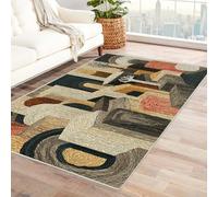 PUSRDEO Tapis Macro Art Plantes Géométrique Jeune Arbre Durable Anti-Dérapant Lavable en Machine pour Salon Chambre Bureau Zone À Fort Trafic(Marron)-150x210cm