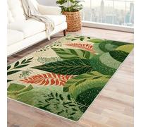 PUSRDEO Tapis Symétrique Art Botanique Digital Mangrove Épais Doux pour Salon Coin Lecture Pièce De Vie Décoration Moderne(Bleu)-150x210cm