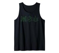 Pussy Money Weed T-Shirt - Cannabis, Dollar, Cat Débardeur