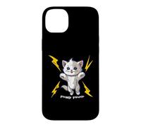 Pussy Power Boulon Foudre rétro Chaton féroce Chat Coque pour iPhone 14 Plus