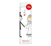 PUSTEFIX Lot de 10 bulles de savon classiques de 42 ml,Pour mariage, banquette de mariage colorée,Fabriqué en Allemagne,Bubbles de savon pour mariage, anniversaire d'enfant,10x42 ml