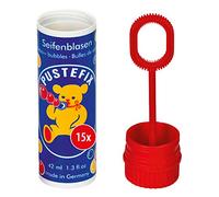 PUSTEFIX Lot de 15 bulles de savon classiques 42 ml I Bulles arc-en-ciel colorées fabriquées en Allemagne I Bulles de savon pour mariage, anniversaire d'enfant, bureau civil, fête des noces I 15 x 42