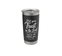Put Your Trust In The Lord Psaum 55:22 Écriture Faith God Gobelet isotherme en acier inoxydable double paroi