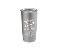 Put Your Trust In The Lord Psaum 55:22 Écriture Faith God Gobelet isotherme en acier inoxydable double paroi
