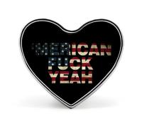 Putain, oui, badge vintage en forme de cœur avec drapeau américain, unisexe, en métal, commémoratif, épingle à revers, bouton, robe, manteau, accessoires pour sac à dos, mariage