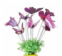 Putains de Papillons, 12pcs 4, 7 ＆ 3, 9 ＆ 3, 2 ＆ 2, 4 Picks de Papillon réaliste avec 9, 8 enjeux, Jardin décoratif à l'épreuve des intempéries pour Cour, Patio, bonsaï Fleurs, Fleur