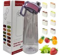 Putextile Bouteille d'eau avec 1 capsule de saveur, 2.0 version améliorée, 700 ml, sans BPA, pour salle de sport et activités de plein air (Color F+ 1 Random POD)