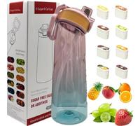 Putextile Bouteille d'eau avec 1 capsule de saveur, 2.0 version améliorée, 700 ml, sans BPA, pour salle de sport et activités de plein air (Color B+ 1 Random POD)