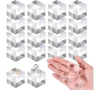 Puthernm 16 PCS Blocs Acryliques Blocs Carrés Affiche Bloc de Polis Poldage Affiche du Support Base Acrylique