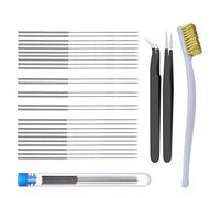 Puthernm 30 PièCes Imprimante 3D PièCes Nettoyeur de Buse Pliable Hotend Nettoyage Aiguille Foret Brosse Pince à éPiler Trousse à Outils pour CR10 3