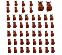 Puthernm 50 Pièces Mini Figurines d'animaux de la Jungle Résine Minuscules Miniatures d'animaux Sauvages Accessoires de Jardin Miniatures,E