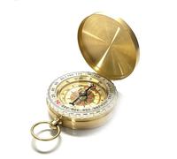 Puthernm Boussole Lumineuse à Clapet en Cuivre de Style de Poche Classique, Étanche et Lumineuse pour la Randonnée, Le Camping, la Chasse, l'escalade en Plein Air, Installation Facile
