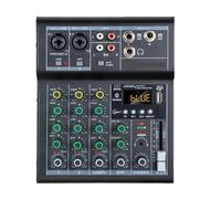 Puthernm Console de Mixage DJ Numérique Professionnelle Table de Mixage Audio 4 Canaux avec Port USB Prend en Charge la Lecture de Connexion Bluetooth Noir Facile à Utiliser