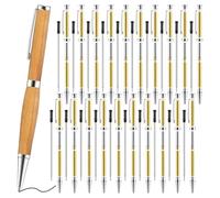 Puthernm Ensemble de 20 Stylos à Bille Minces de 7mm avec Recharges, Kit de Stylos Rotatifs en Bois pour DIY, pour Amis, Enseignants, Étudiants.