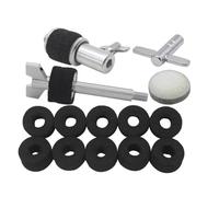 Puthernm Ensemble de Batterie Cinq Pièces Hi-Hat Clutch + Têtes de Marteau Pad + Vis de Cymbale + Accessoires pour Instruments Clés + Pad de Cymbale