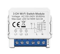 Puthernm Interrupteur D'Éclairage WiFi Intelligent Tuya, Contrôle à 3 Voies, Mini Disjoncteur Contrôlé par Yandex Home, Installation Facile, Facile à Utiliser