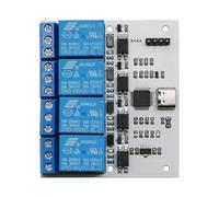 Puthernm Module de Relais 4 Canaux USB Vers CH340 Module de Relais de Contrôle Série Protection Optocoupleur Module D'Interface TYPE-C DSTUR-T40