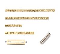 Puthernm Outils D'Estampage en Métal en Cuir 83pcs Numéro de Lettre Flexible en Laiton Moules de Caractères de Symbole Alphabet Inclus