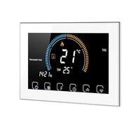 Puthernm Smart Tuya Commande Vocale Thermostat Programmable Intelligent Contrôle par Application LCD Chaudière à Eau/Gaz Chauffage Blanc WiFi Installation Facile Facile à Utiliser